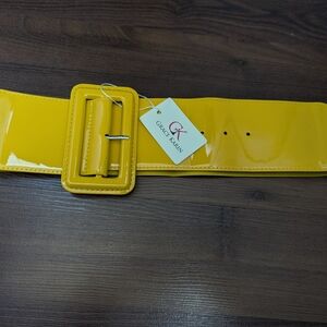 Grace Karin Vintage 3"  Yellow Stretchy Women's Belt